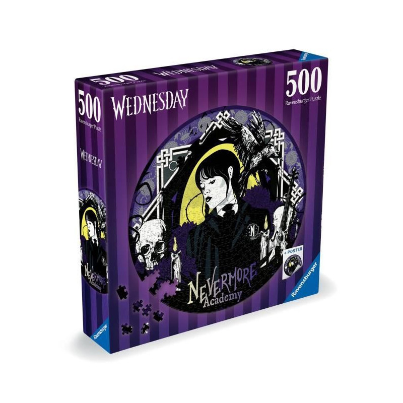 Ravensburger round puzzle - Wednesday Adams - 500 pieces - Cartoons an