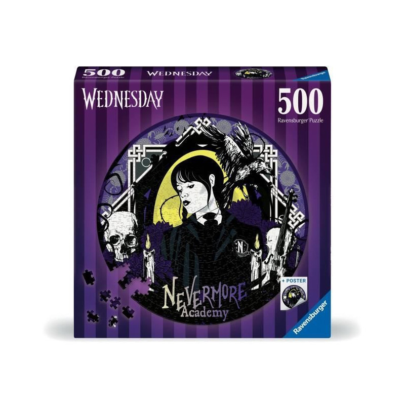 Ravensburger round puzzle - Wednesday Adams - 500 pieces - Cartoons an