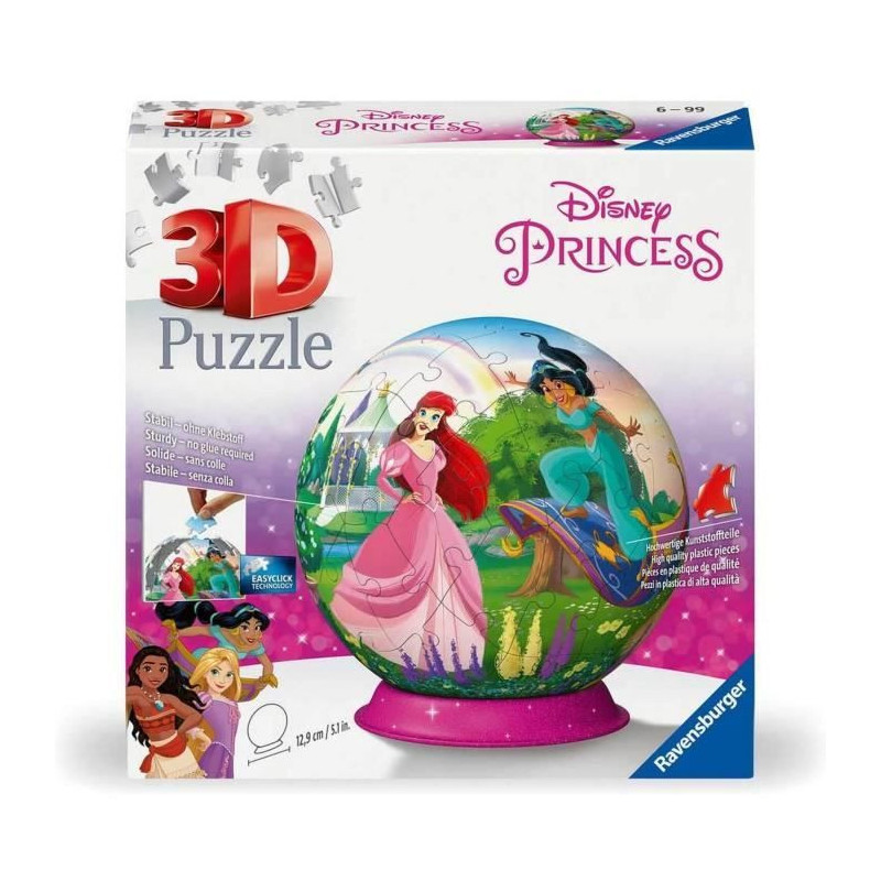 3D Ball Disney Princesses Puzzle - Ages 6 and up - Ravensburger - 1157