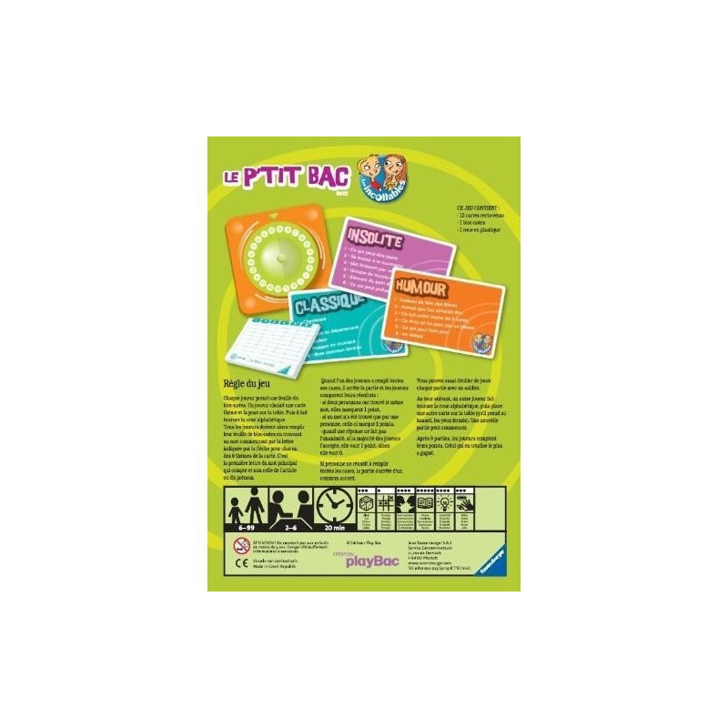 INCOLLABLES Board Game Le Petit Bac