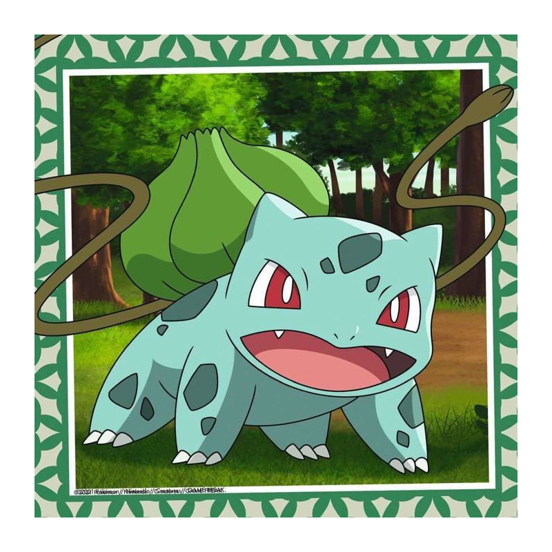 Puzzle for children 3x49 pieces Pokémon - Salameche, Bulbasaur and Sq