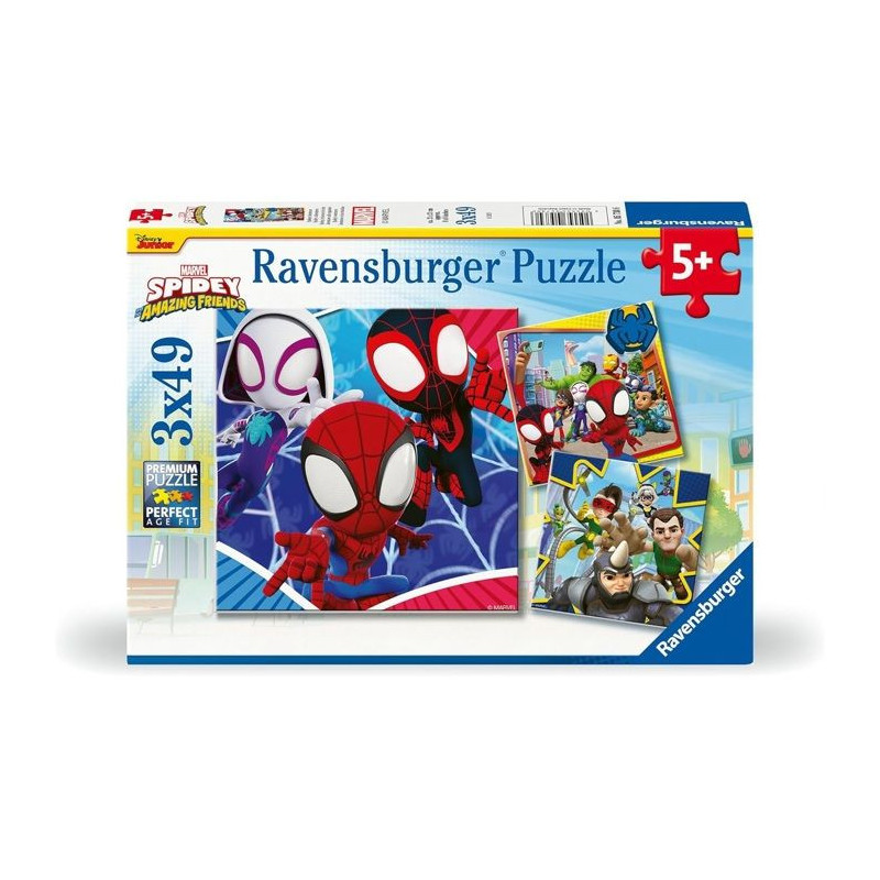 Ravensburger-SPIDERMAN-Puzzles 3x49 pieces - Spidey, the web shooter-4