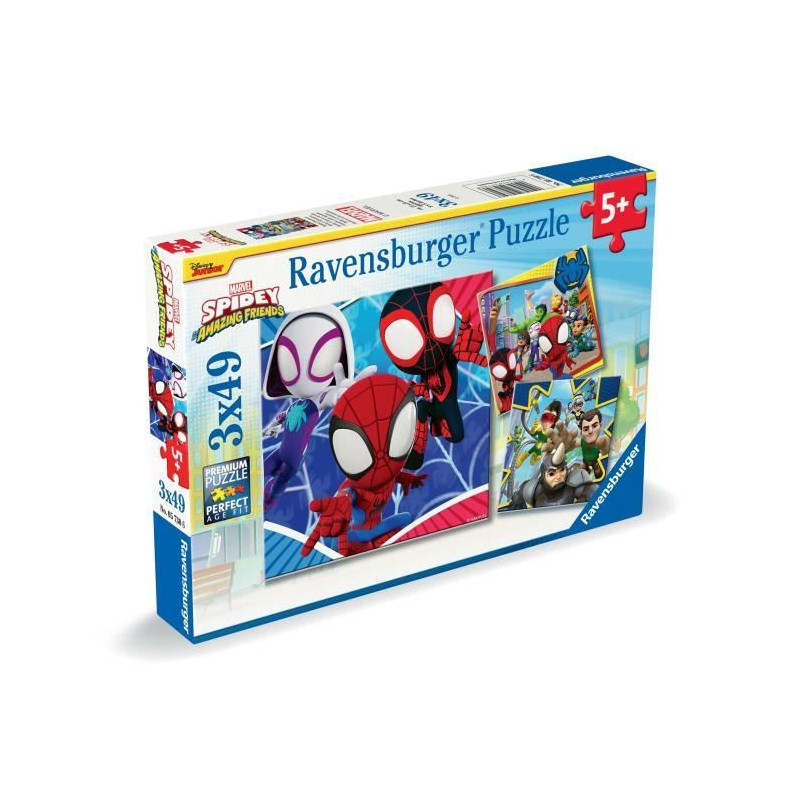 Ravensburger-SPIDERMAN-Puzzles 3x49 pieces - Spidey, the web shooter-4