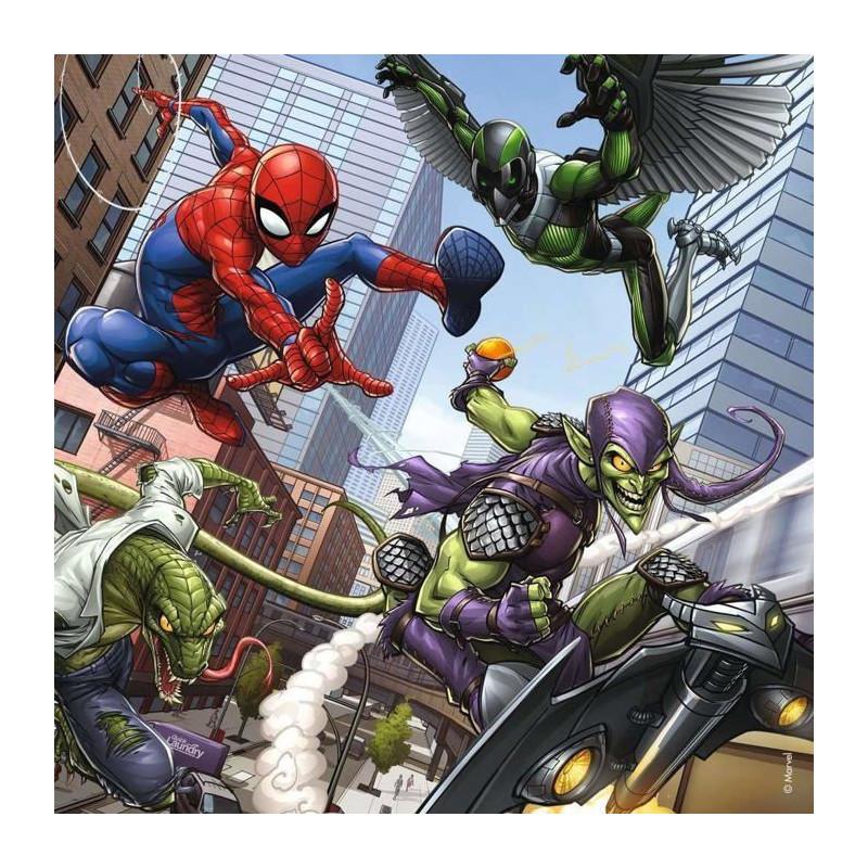 SPIDERMAN Puzzle En action 3x49 pcs