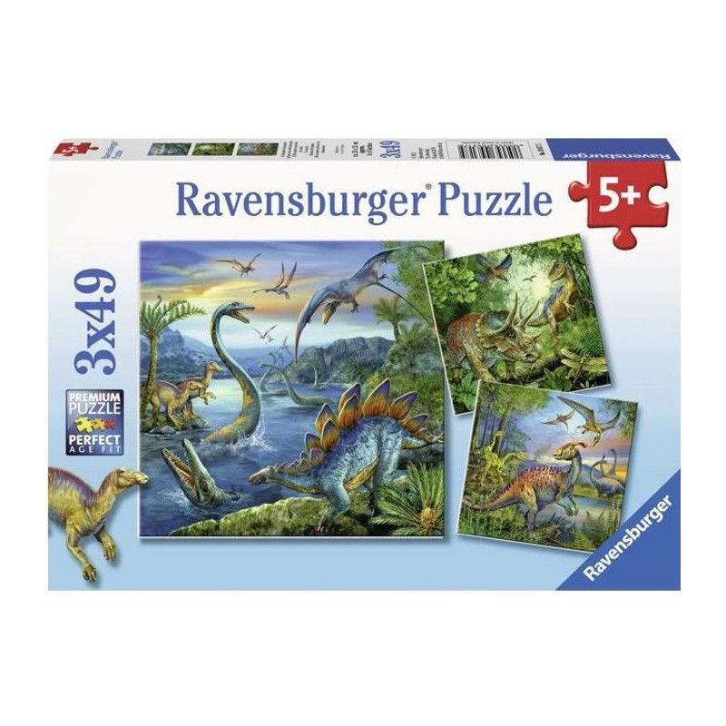 Puzzle 3x49 pcs Fascination Of The Dinosaurs
