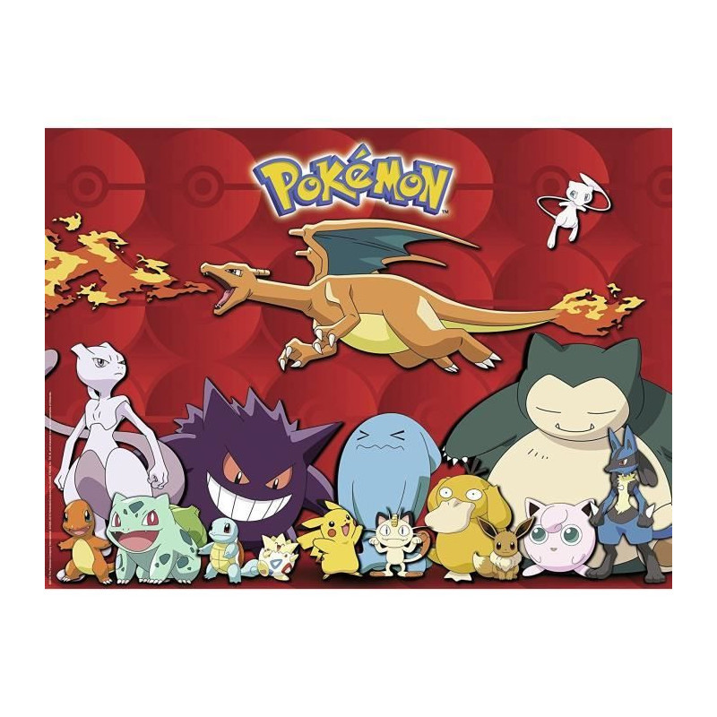 Puzzle 100 XXL pieces: My favorite Pokémon go Unique Color Unique