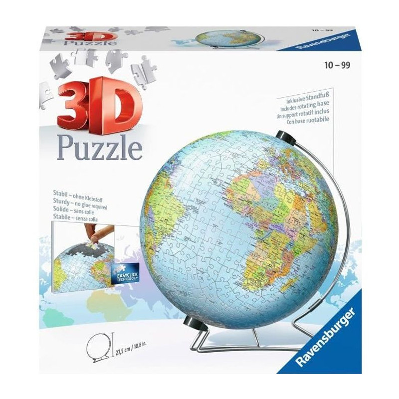 3D Puzzle 540 pieces: Single Color Globe Unique