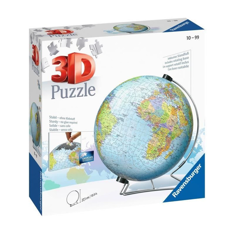 3D Puzzle 540 pieces: Single Color Globe Unique
