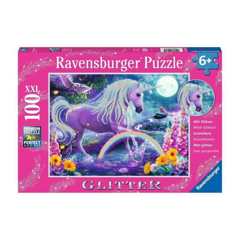 100 p XXL Children's Puzzle - Glittering Unicorn (Glitter Collection)