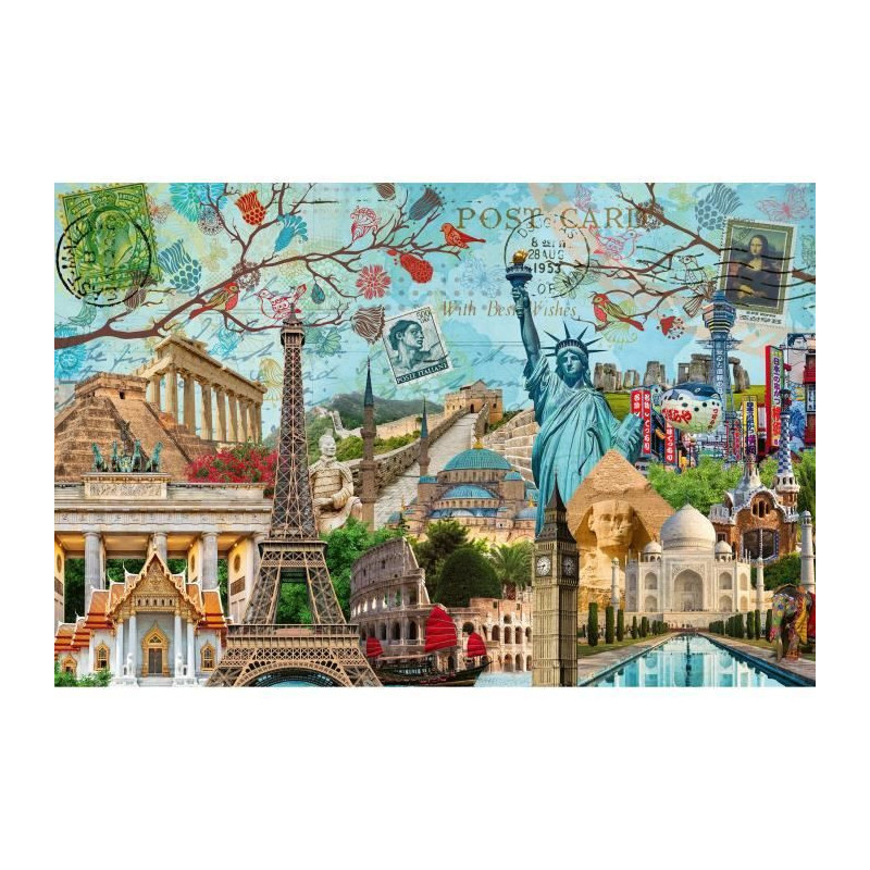 5000 piece puzzle - Postcard of Monuments - Adults and children aged 1