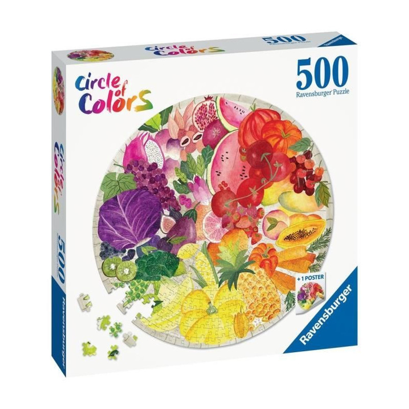 Ravensburger - 500 Piece Round Puzzle - Fruits and Vegetables (Circle
