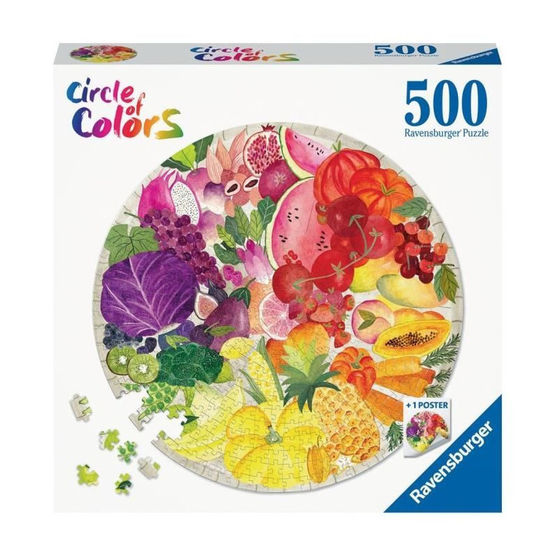 Ravensburger - 500 Piece Round Puzzle - Fruits and Vegetables (Circle