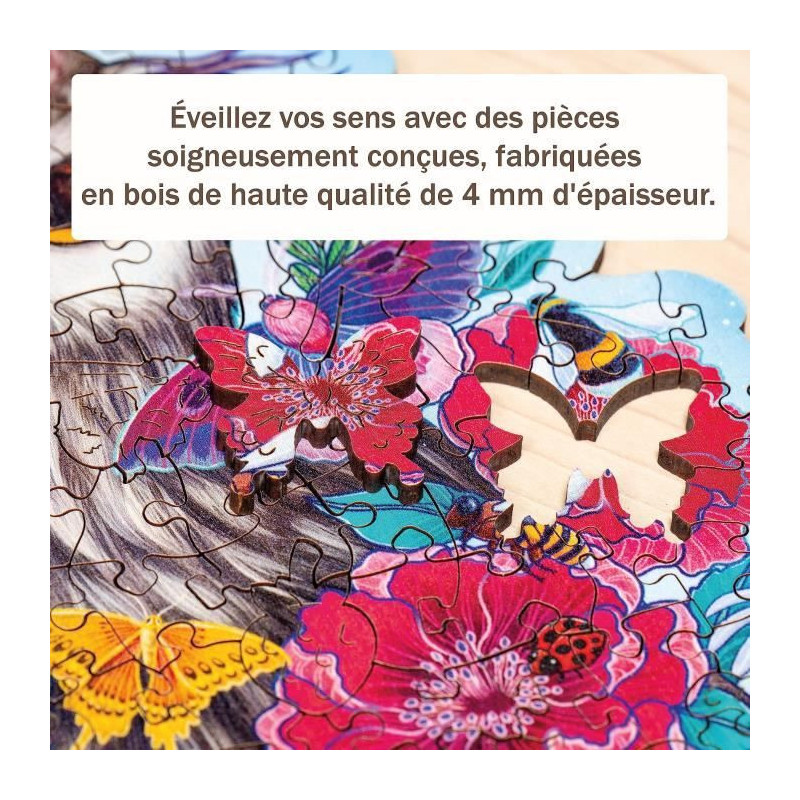 Wooden puzzle - Shape - 150 pcs - Floral owl