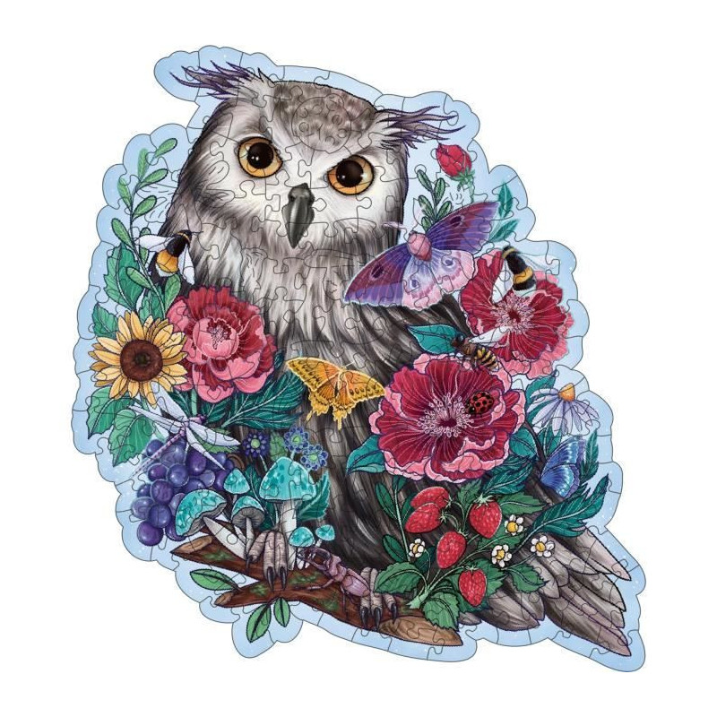 Wooden puzzle - Shape - 150 pcs - Floral owl