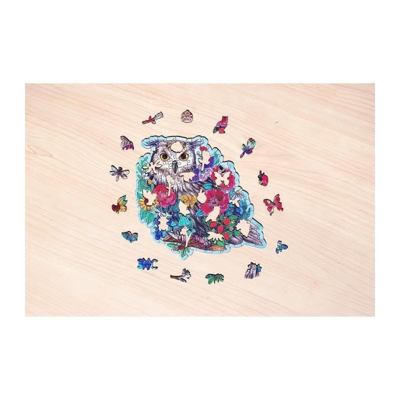 Wooden puzzle - Shape - 150 pcs - Floral owl
