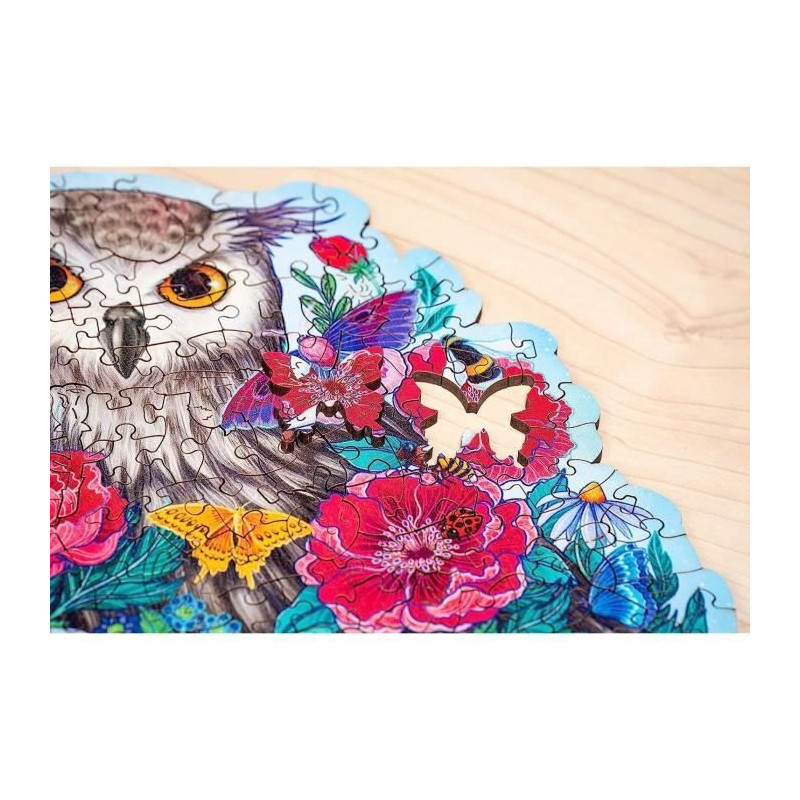 Wooden puzzle - Shape - 150 pcs - Floral owl