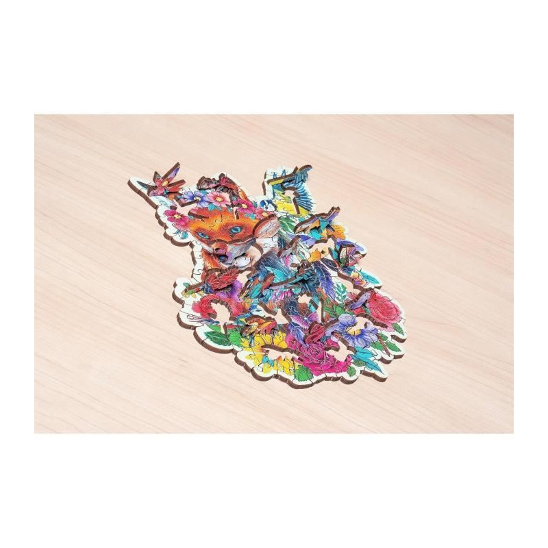 Wooden puzzle 150 pieces Colorful fox - Children and adults, Ages 10 -