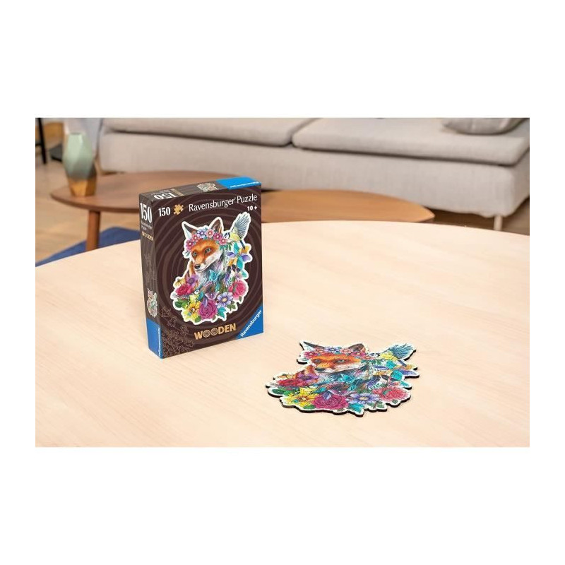 Wooden puzzle 150 pieces Colorful fox - Children and adults, Ages 10 -