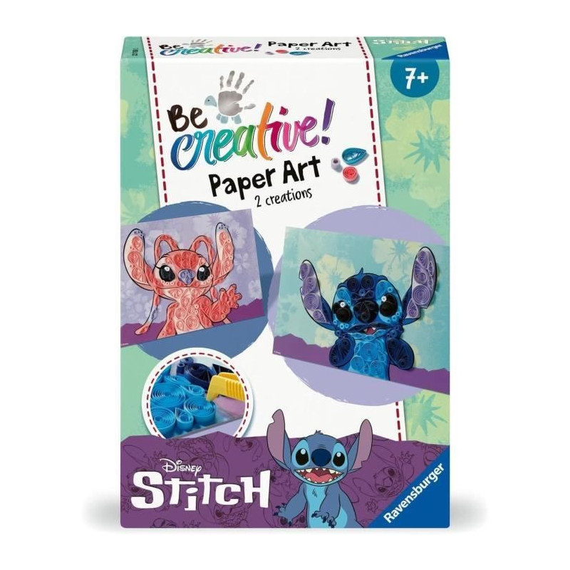Be Creative Quilling Stitch, 2 creations Paintings, Colored paper, Age