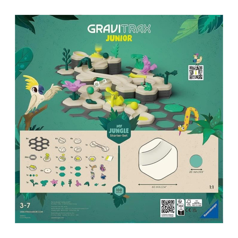 Gravitrax Junior - Starter Set My Jungle 97 pieces - Marble circuit -