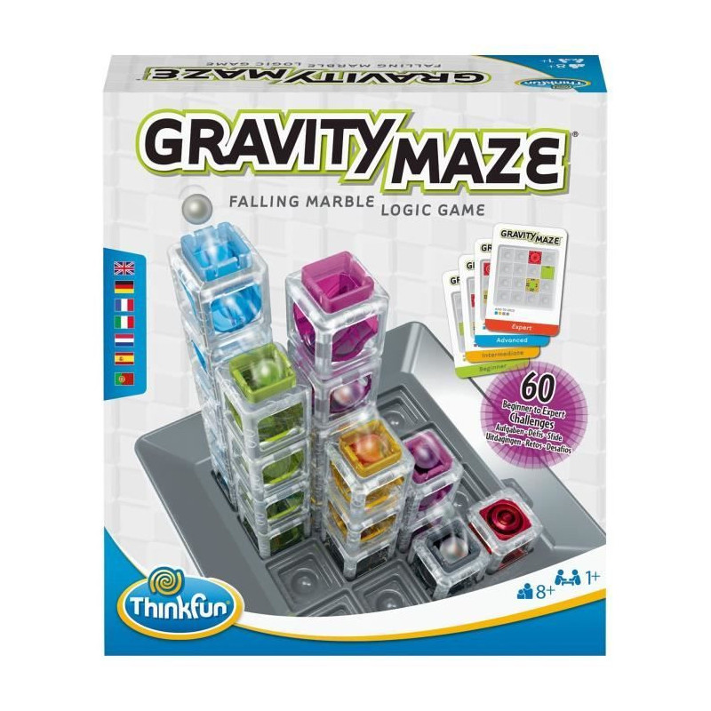 Gravity Maze Logic Game, Puzzle, Marble Run, Construction, 60 Challeng