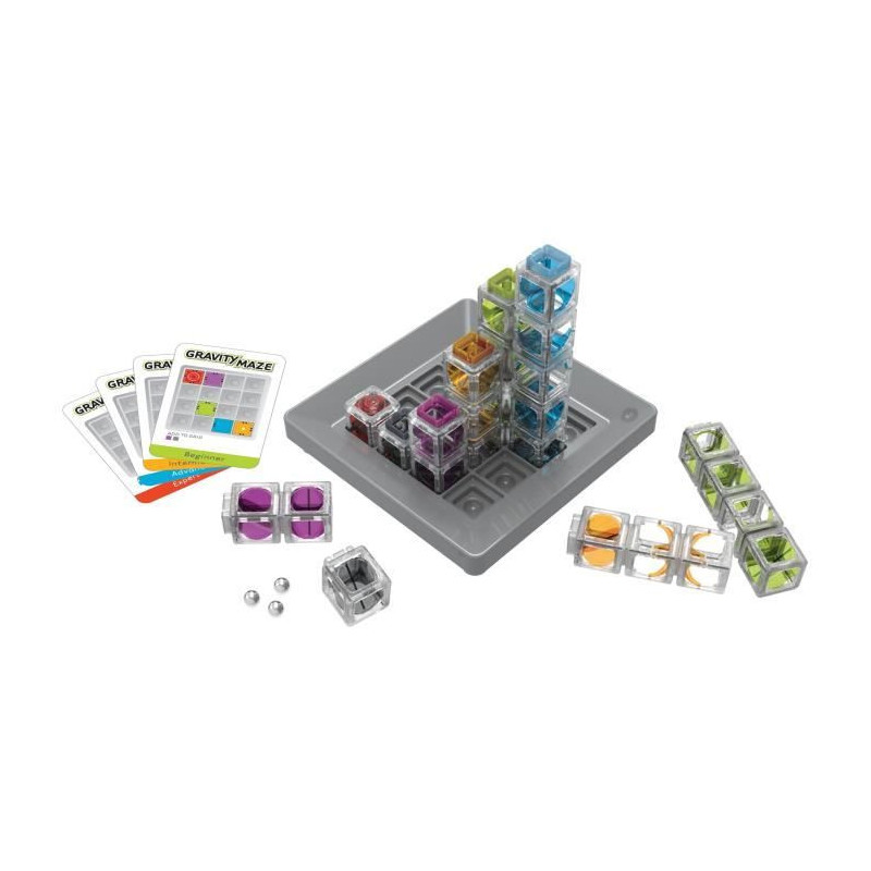 Gravity Maze Logic Game, Puzzle, Marble Run, Construction, 60 Challeng