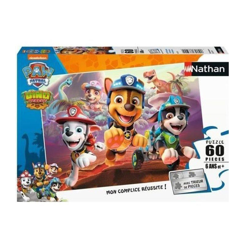 Puzzle 60 p - Paw Patrol to the rescue of the dinosaurs