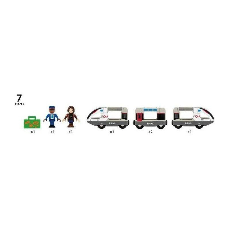 BRIO World - TGV INOUI SNCF 37 cm - Wooden Train Circuit Toys - Ages 3