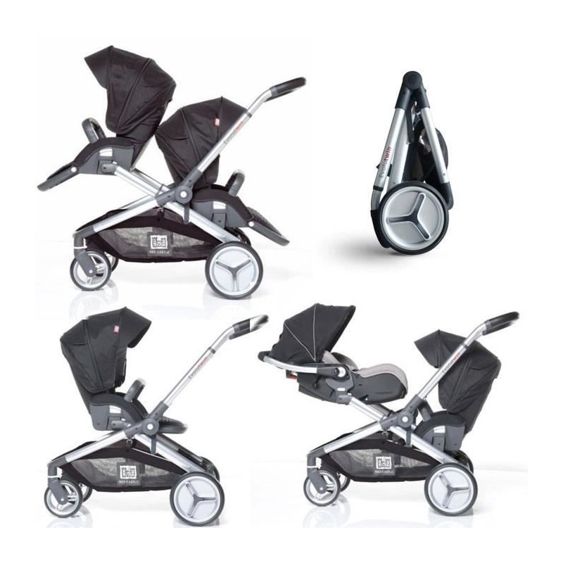 RED CASTLE Double Stroller Evolutwin Black