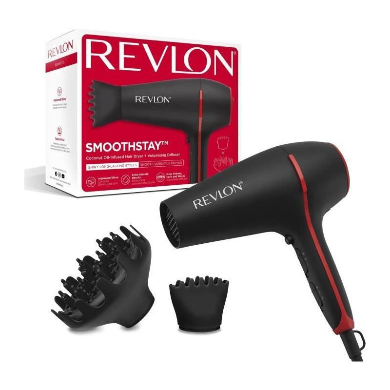Smooths Smoothstay Revlon RVDR5317 - Infused with coconut oil + volumm
