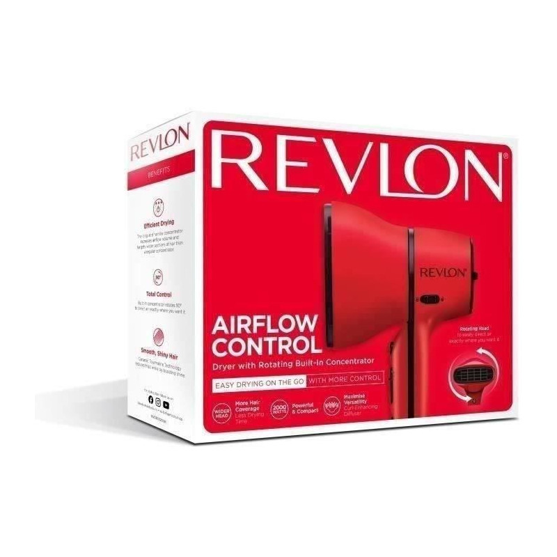 Revlon AirFlow control RVDR5320E Red Hair Dryer