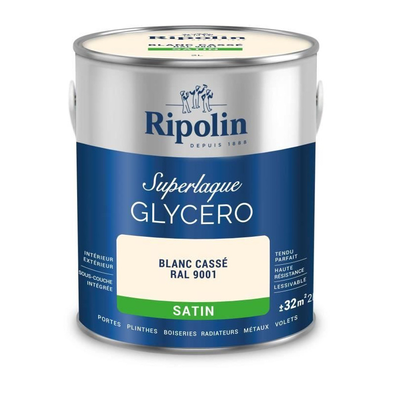 Off-white glycerophthalic lacquer RAL 9001 satin - RIPOLIN - 2 L