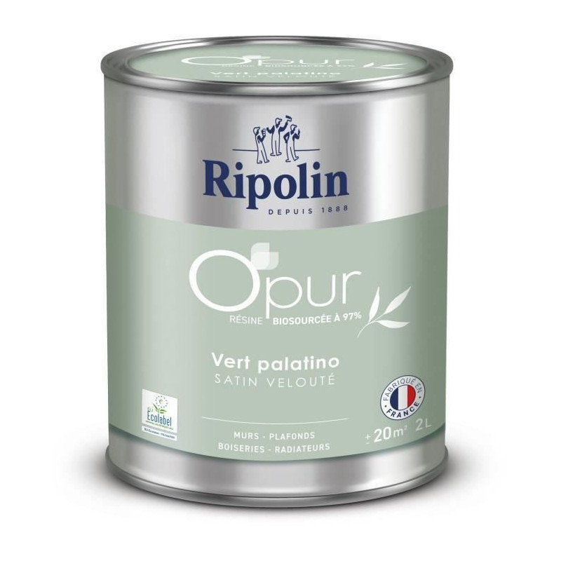 O'pur walls woodwork radiators palatino green velvety satin - RIPOLIN