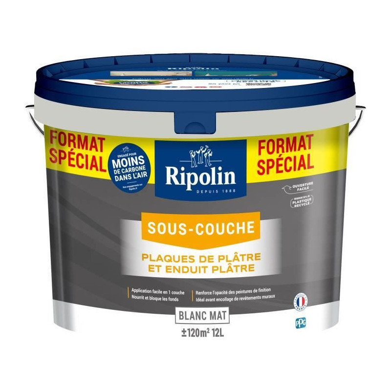 Undercoat paint for plasterboard - RIPOLIN - 290380 - White - Matt - 1