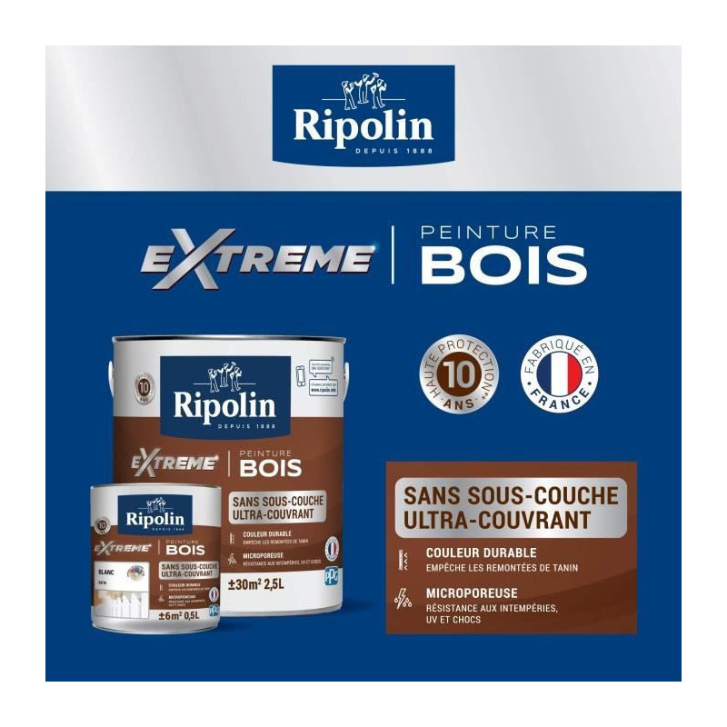RIPOLIN Satin Wood Paint High Protection 10 years which Protects and M