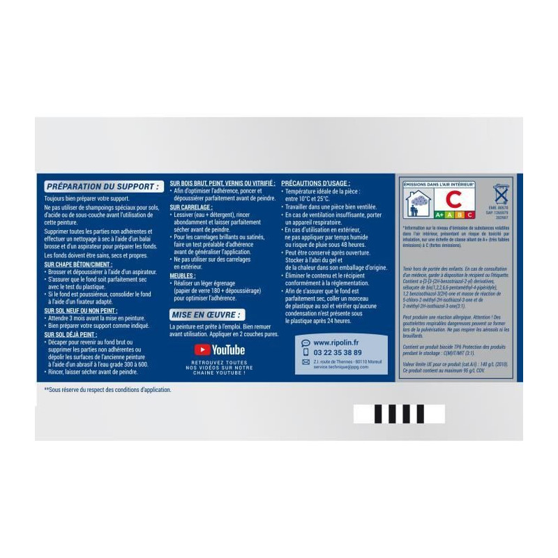 RIPOLIN Interior & Exterior Floor Paint - Loft Gray Ral 7046 Satin, 2,