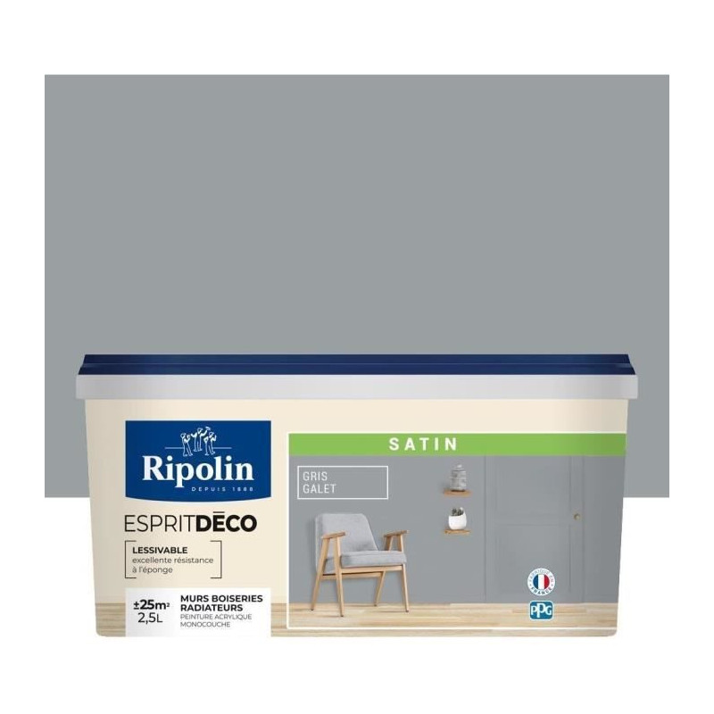 RIPOLIN All Pieces Wall Paint - Satin Pebble, 2.5L