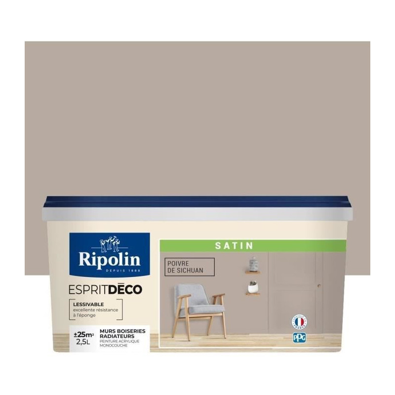 RIPOLIN All Pieces Wall Paint - Sichuan Satin Pepper, 2.5L