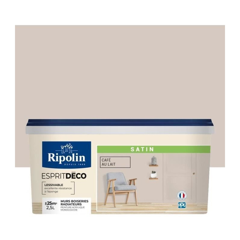 RIPOLIN All Pieces Wall Paint - Satin Milk Coffee, 2.5L