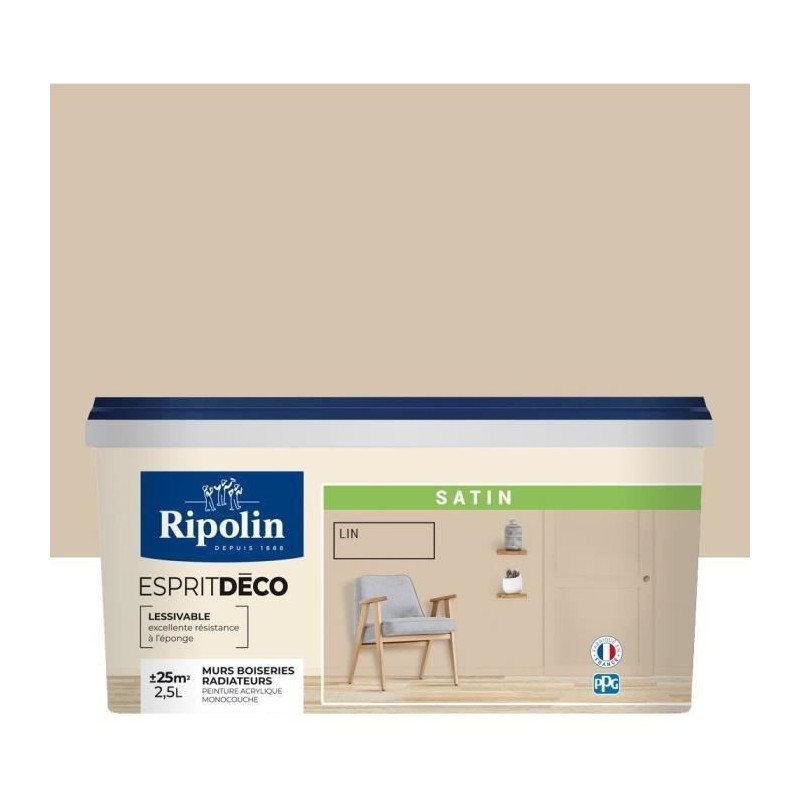 RIPOLIN All Pieces Wall Paint - Linen Satin, 2,5L
