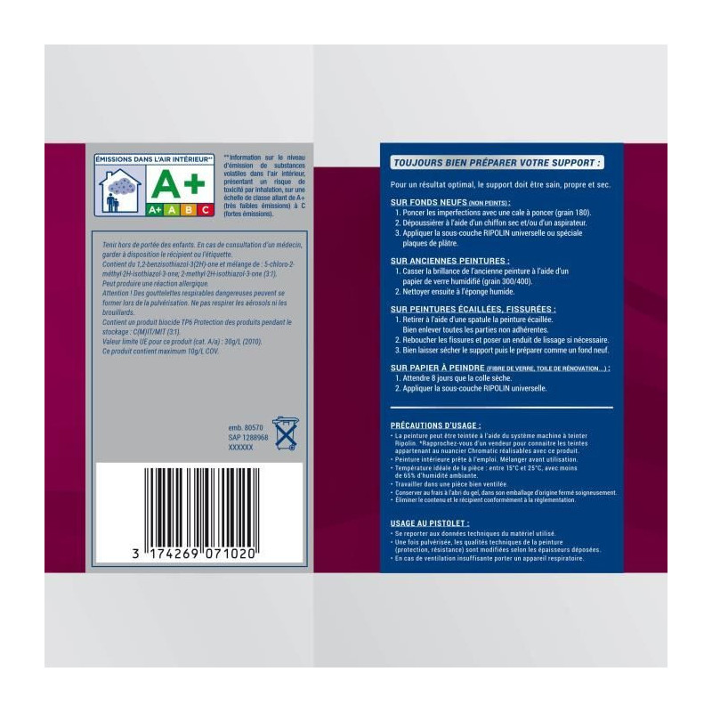 Extreme paint for walls and ceilings - Velvet white - RIPOLIN - 5 L