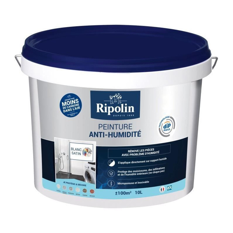 Anti-humidity paint - RIPOLIN - 424185 - White - Satin - 10 L