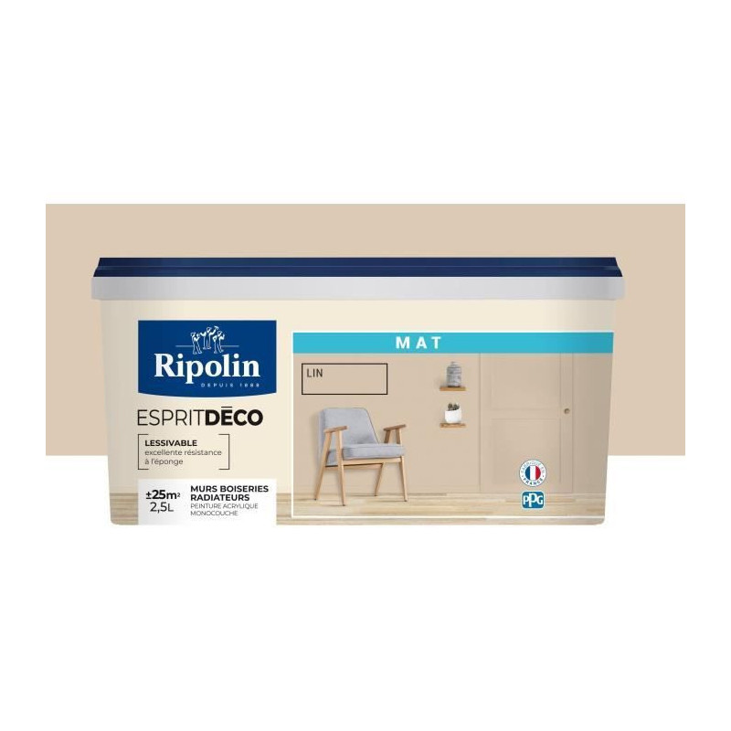 RIPOLIN All-pieces wall paint, Ripolin - Matt Linen, 2.5L