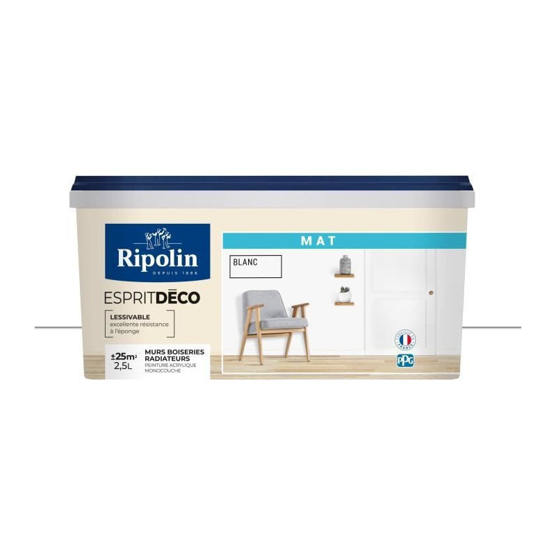RIPOLIN All pieces wall paint, Ripolin - Matt White, 2.5L