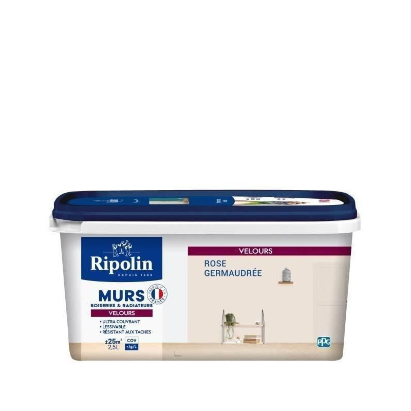 RIPOLIN Velvet Color Paint for Walls, Woodwork, Radiators - Pink