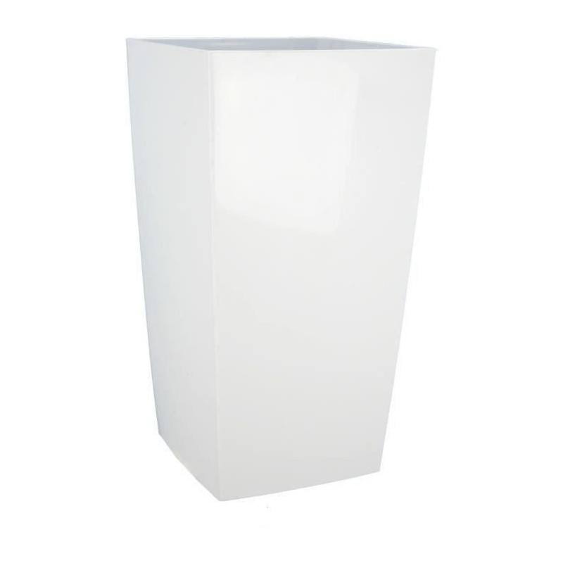RIVIERA NUANCE square flower box - Plastic - L38xD38xH69 cm - White