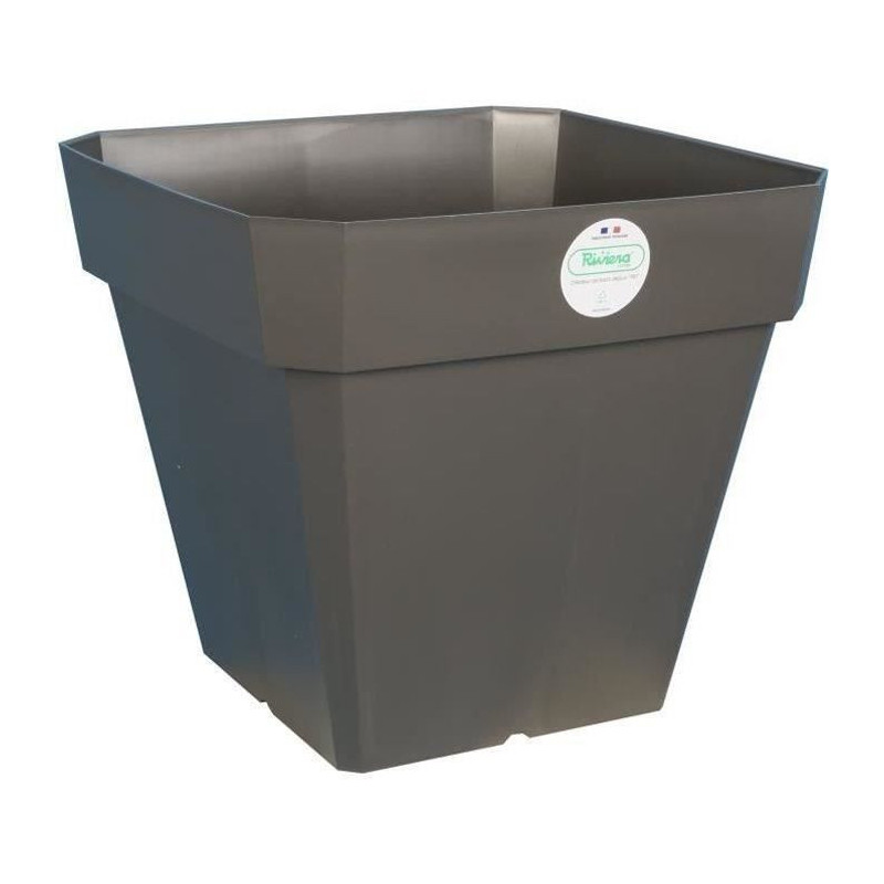 RIVIERA Soleilla flower pot - Square - 40 x 40 cm - Glittery gray