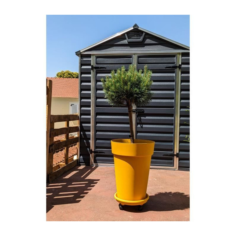 RIVIERA SOLEILLA flower box - Plastic - Height 53 cm - Yellow