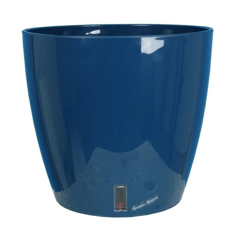 RIVIERA EVA NEW round flower box - Plastic - Diameter 36 cm - Blue
