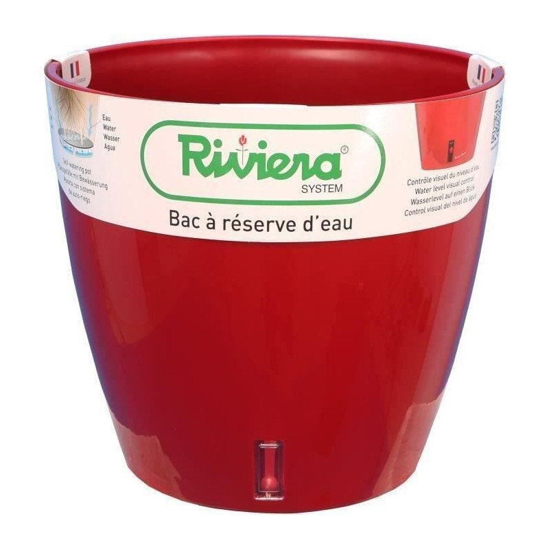 RIVIERA Tank with water reserve - Round - Ø 36 x H 33 cm - Red